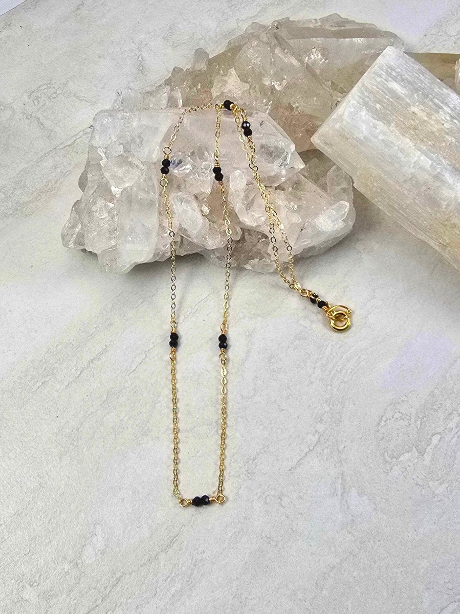 Sapphire Satellite Gold Necklace #8113James & JezebelleNECKLACES