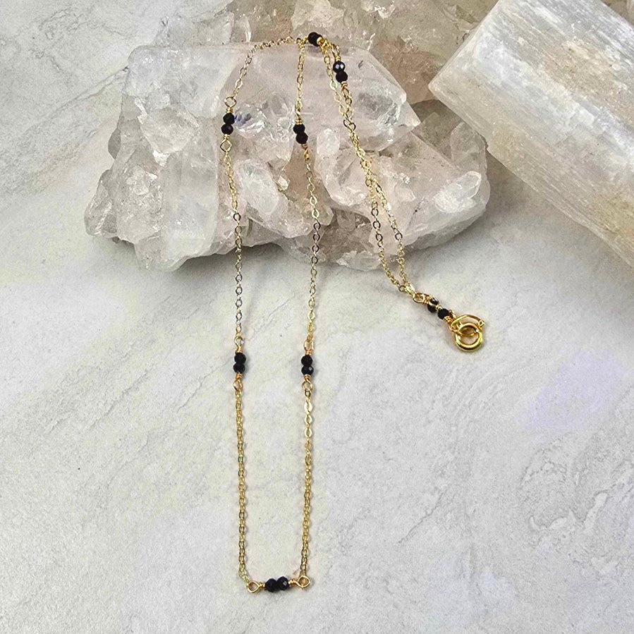 Sapphire Satellite Gold Necklace #8113James & JezebelleNECKLACES