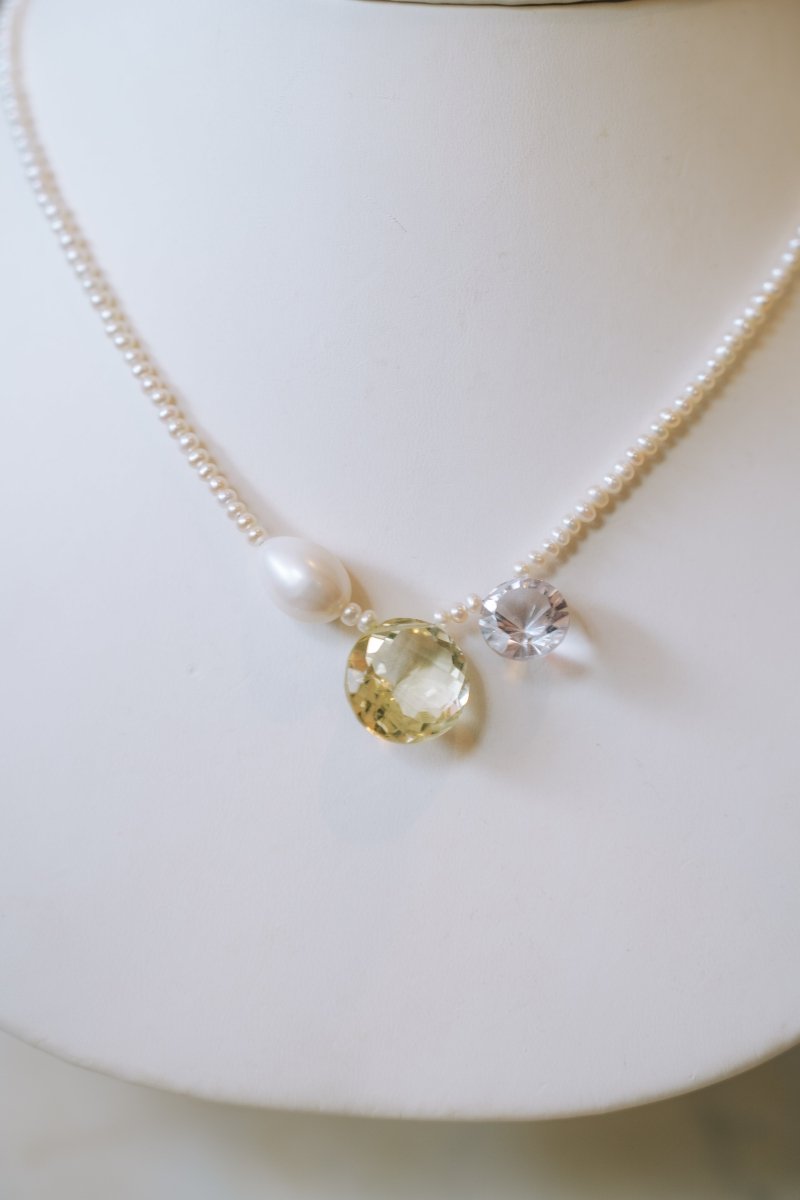 Seed Pearl & Gemstone Necklace - Lemon QuartzBeth ZinkNECKLACES