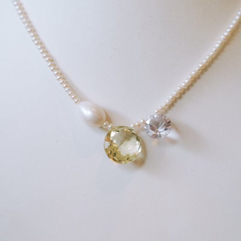 Seed Pearl & Gemstone Necklace - Lemon QuartzBeth ZinkNECKLACES