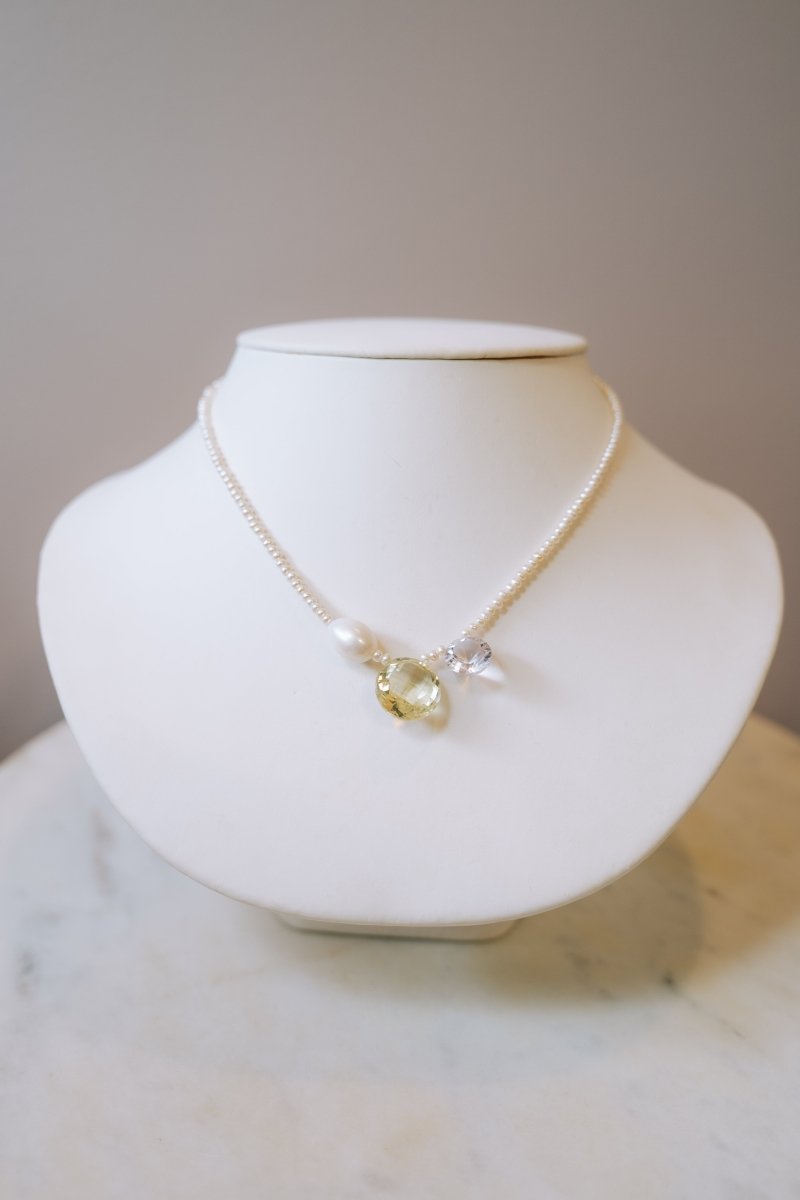 Seed Pearl & Gemstone Necklace - Lemon QuartzBeth ZinkNECKLACES