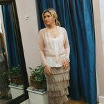 Silk Skirt with Raw Edge Chiffon: Taupe / One SizeDance in ParisSKIRT