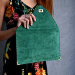 Symmetria soft clutch in emerald: GoldANA KOUTSI