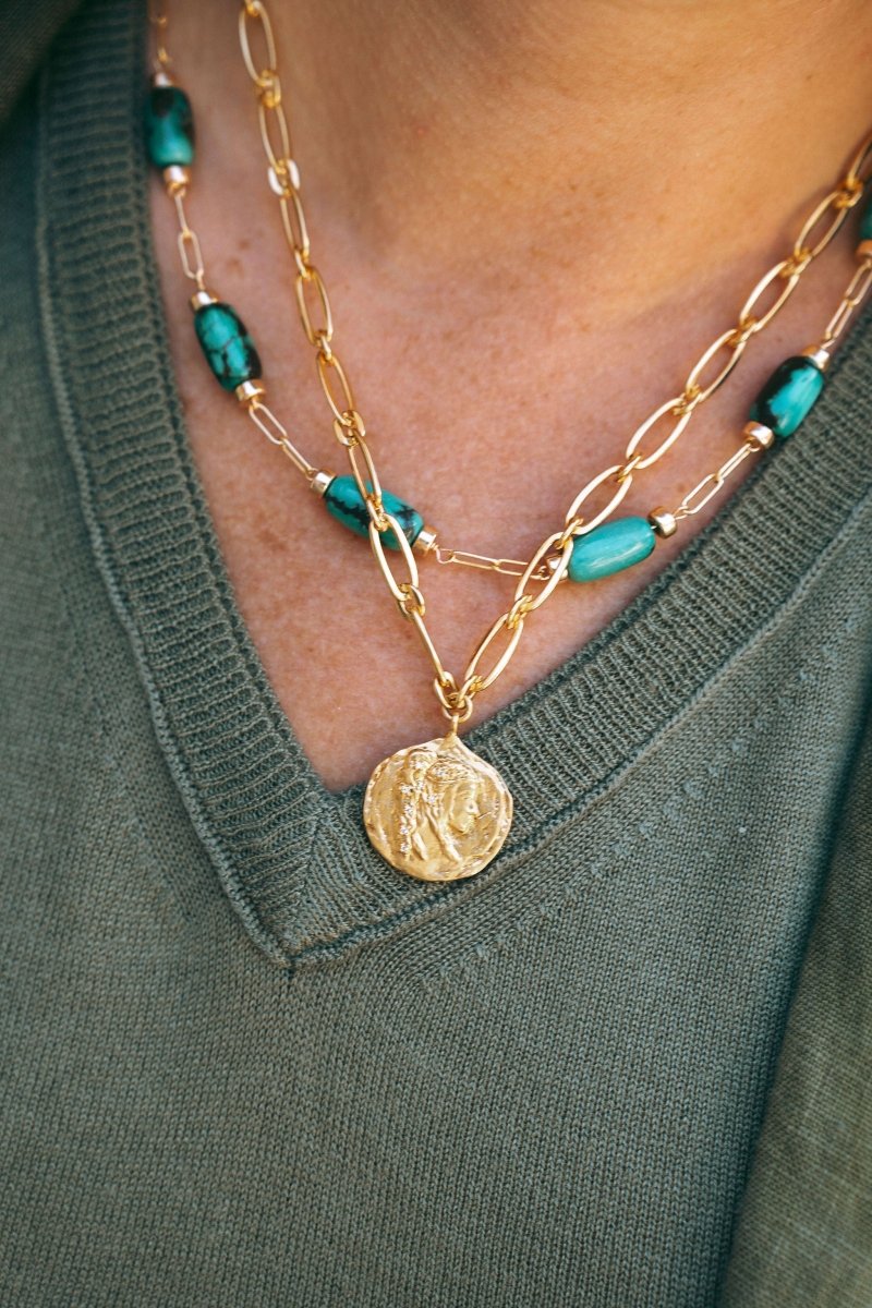 Turquoise Barrel NecklaceBeth ZinkNECKLACES