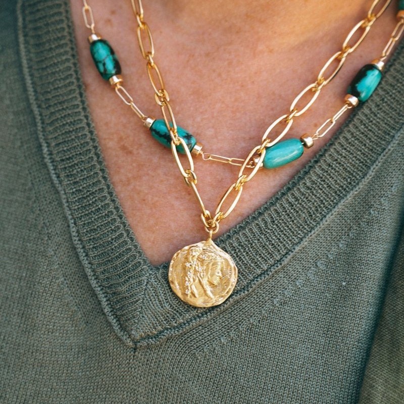 Turquoise Barrel NecklaceBeth ZinkNECKLACES