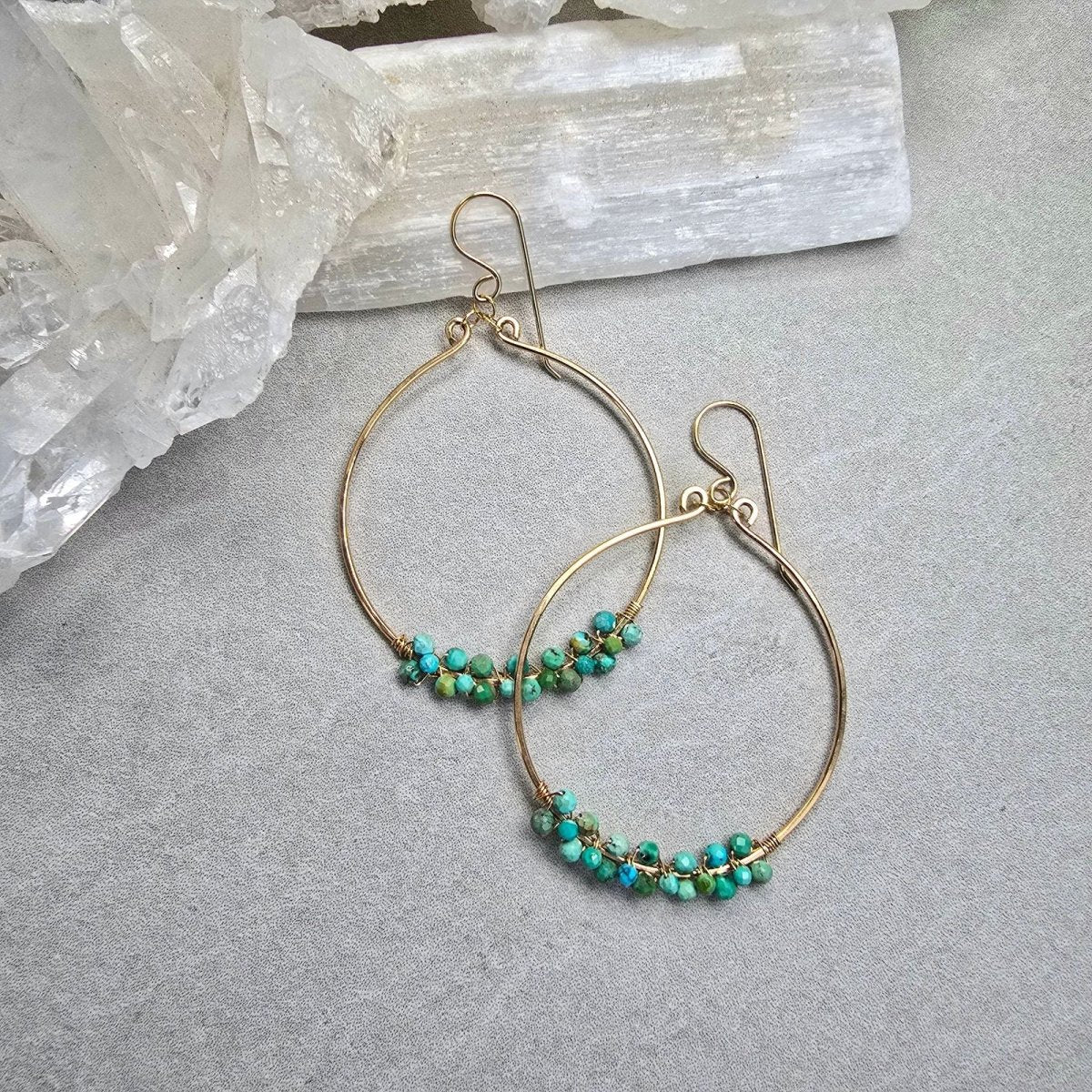 Turquoise Hoops - Bottom Wrap #1552James & JezebelleEARRINGS