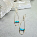 Turquoise Hoops - Heishi #1548James & JezebelleEARRINGS