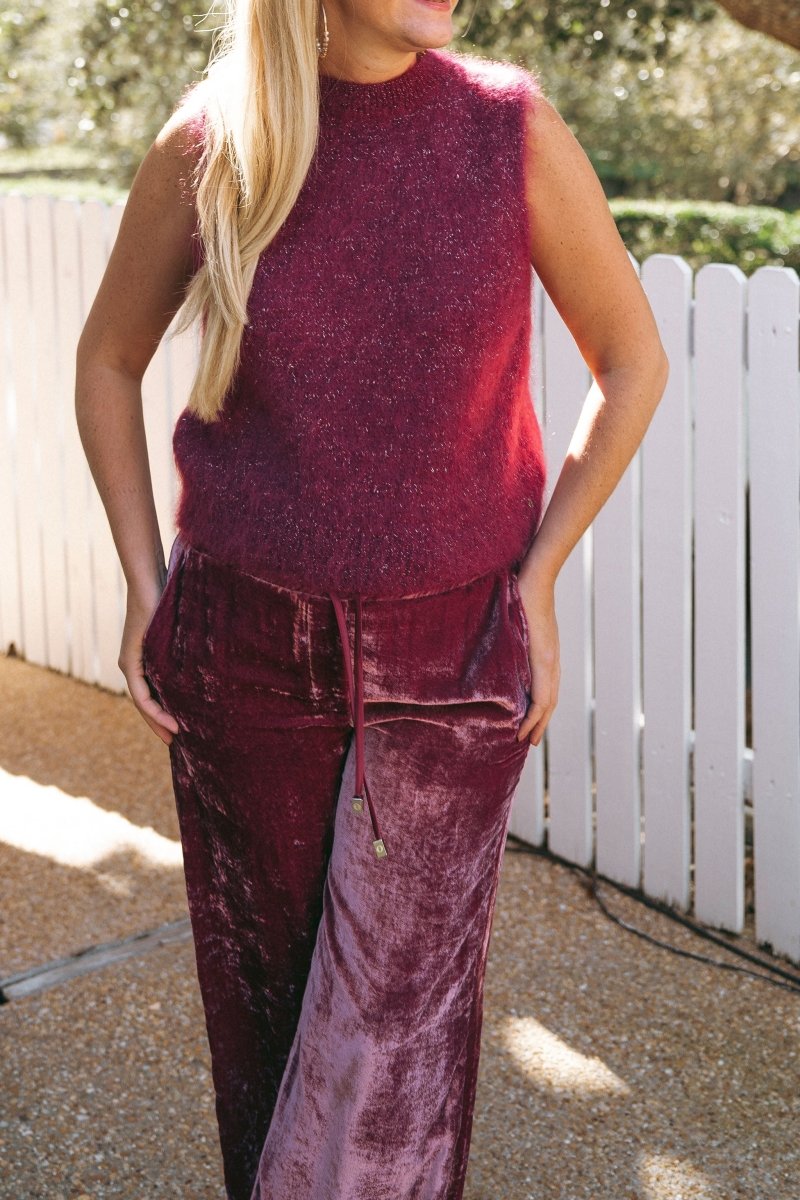 Velvet Palazzo Trousers in SangriaOttod'Amepants