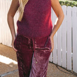 Velvet Palazzo Trousers in SangriaOttod'Amepants