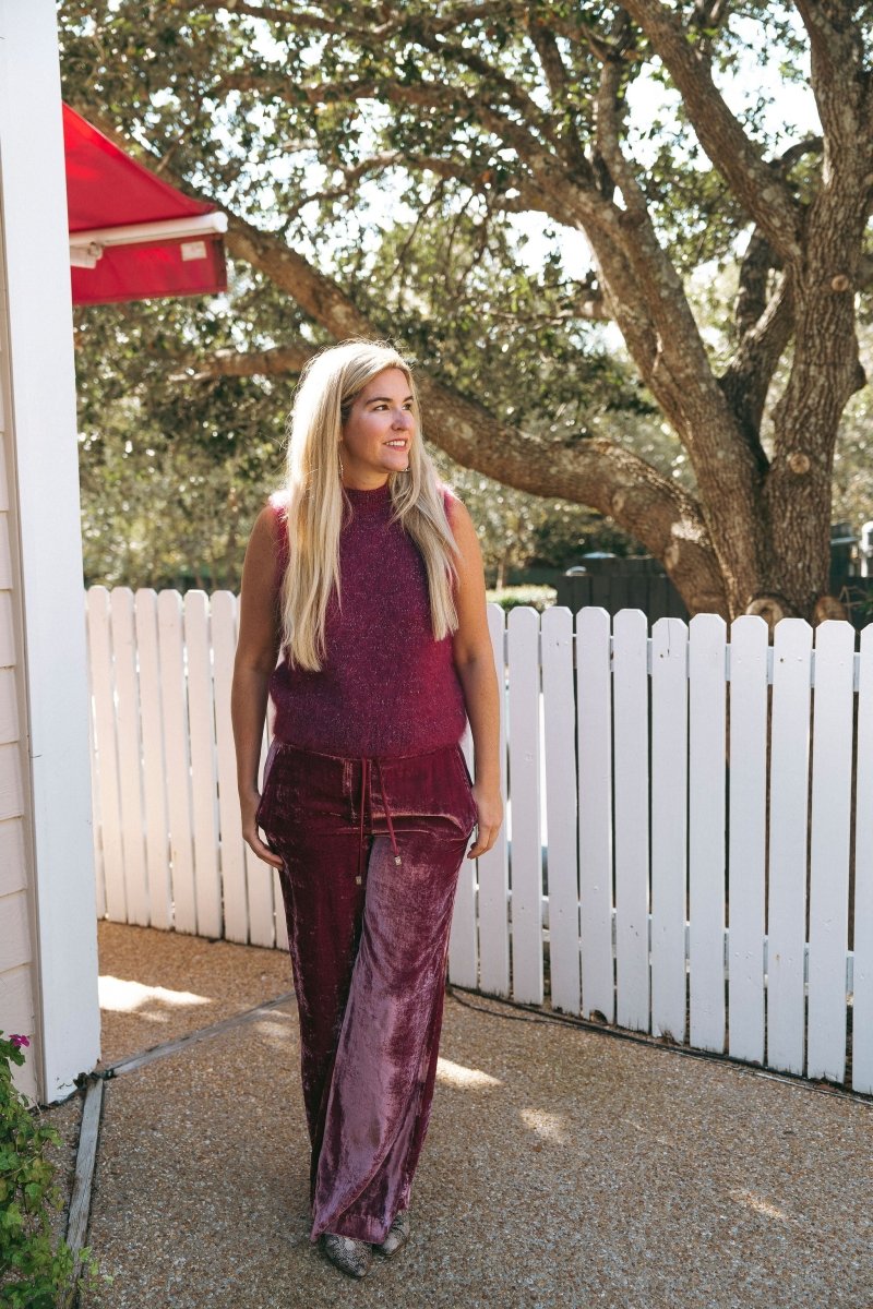 Velvet Palazzo Trousers in SangriaOttod'Amepants