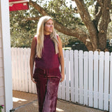 Velvet Palazzo Trousers in SangriaOttod'Amepants