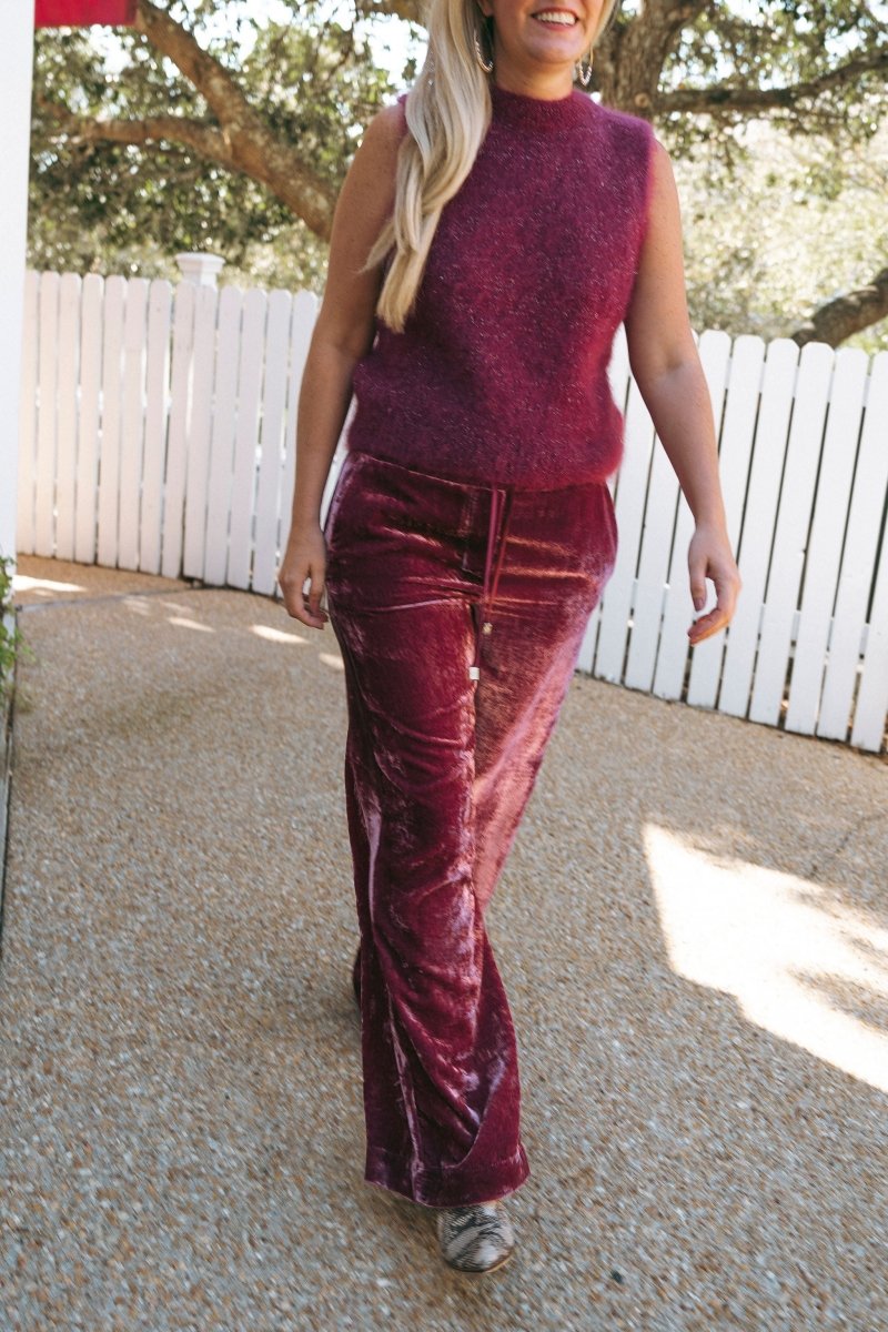 Velvet Palazzo Trousers in SangriaOttod'Amepants