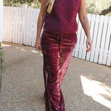 Velvet Palazzo Trousers in SangriaOttod'Amepants