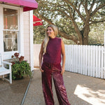 Velvet Palazzo Trousers in SangriaOttod'Amepants