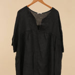 Washed Linen Tunic in Greyla maison des fibres naturellesblouse