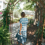 White & Blue Cotton Silk DressRagaDRESS