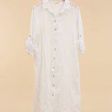 White Cotton Shirtdress with Eyeletla maison des fibres naturellesDRESS