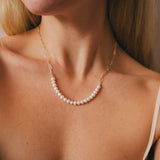 White Freshwater Pearl Bar on Silver Paperclip Chain Short NecklaceBeth ZinkNECKLACES