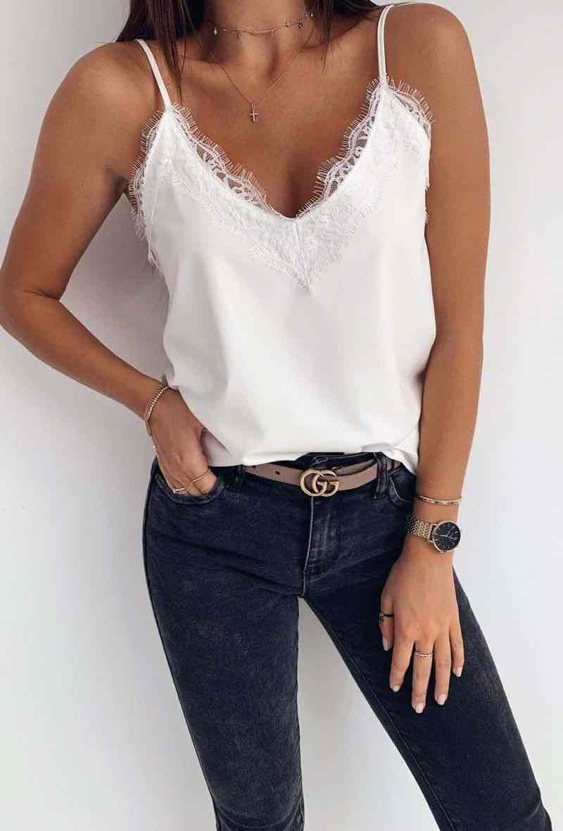 White Lace Camisole/One SizeESTEE BROWNTOPS