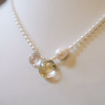 White Oval Freshwater w Gemstone NecklaceBeth ZinkNECKLACES