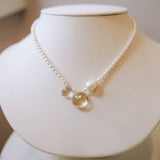 White Oval Freshwater w Gemstone NecklaceBeth ZinkNECKLACES