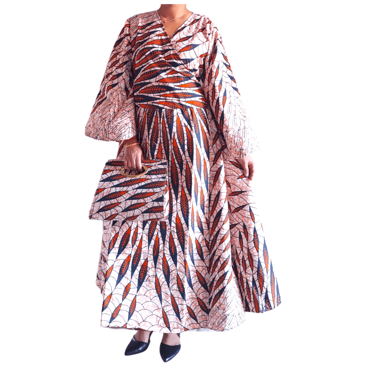 Wrap Dress with Kimono SleevesIndia BatikDRESS