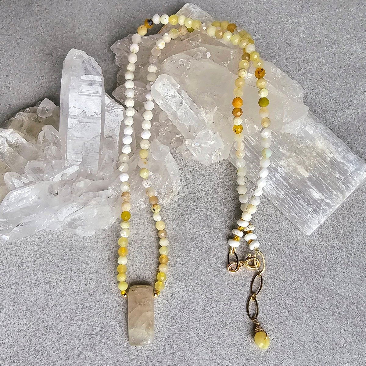 Yellow Opal & Silverite Necklace #8081James & JezebelleNECKLACES