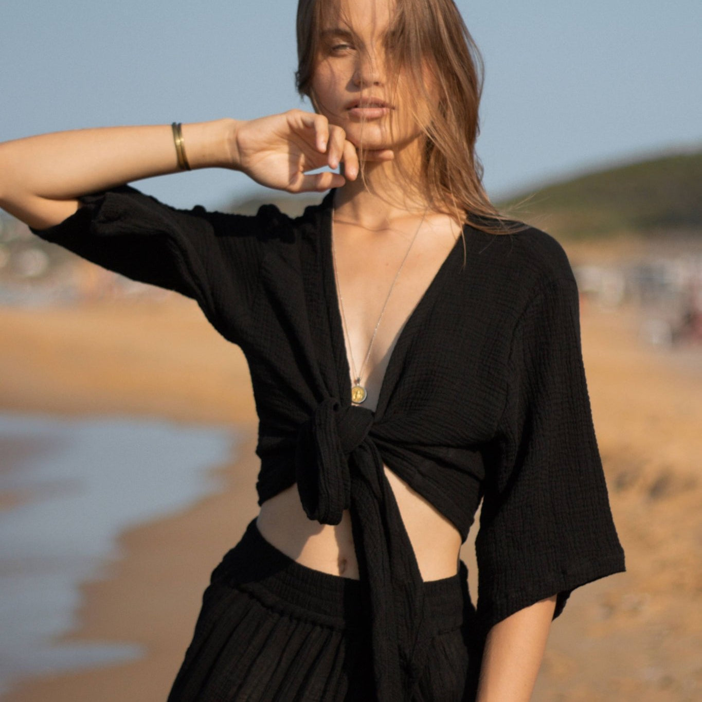 The Bali Wrap Top - BlackThe HandloomShirts & Tops